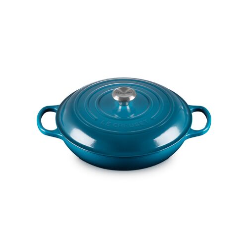 Le Creuset gietijzeren campagnard 28 cm / 2.8 liter - deep teal