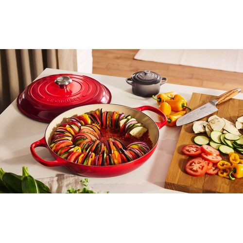 Le Creuset gietijzeren campagnard 28 cm / 2.8 liter - kersenrood