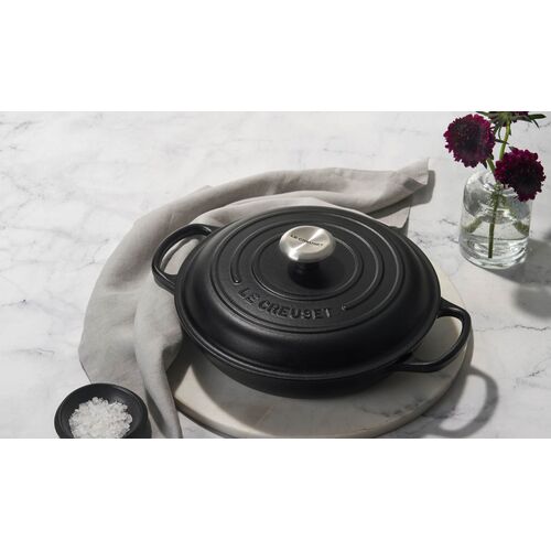 Le Creuset gietijzeren campagnard 28 cm / 2.8 liter - mat zwart