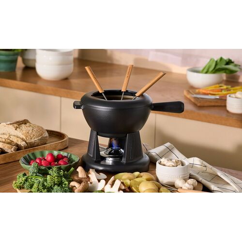 Le Creuset gietijzeren fondueset - 2 liter - zwart