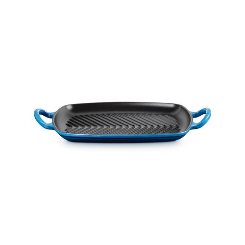 Le Creuset rechthoekige gietijzeren grillplaat - 30 cm - azure