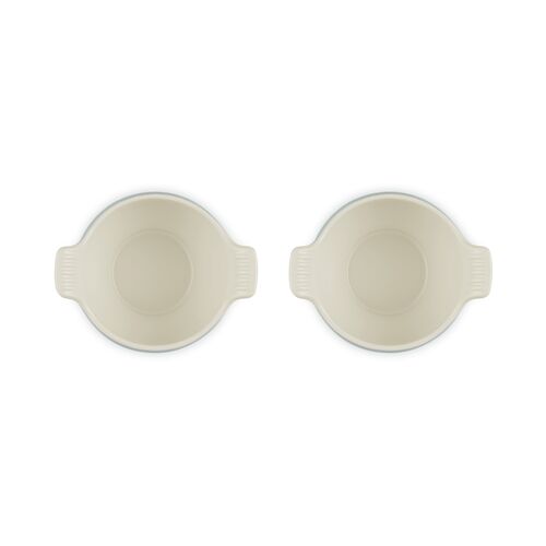 Le Creuset aardewerk set van 2 heritage soepkommen - 11 cm / 0.6 liter  - sea salt