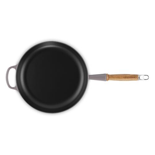 Le Creuset gietijzeren Signature koekenpan met houten handvat - 28 cm / 2.6 liter - flint