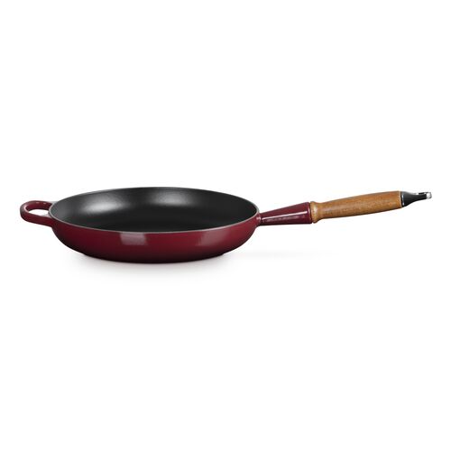 Le Creuset gietijzeren Signature koekenpan met houten handvat - 28 cm / 2.6 liter - garnet