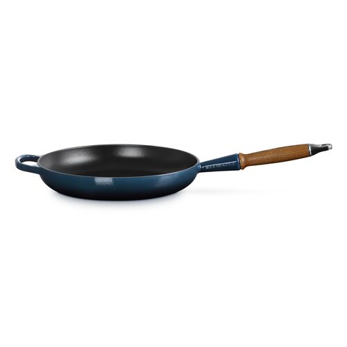 Le Creuset gietijzeren Signature koekenpan met houten handvat - 28 cm / 2.6 liter - nuit