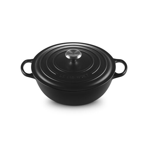 Le Creuset gietijzeren marmite - 28 cm / 4.9 liter -  mat zwart