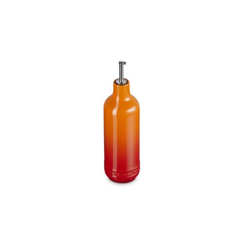 Le Creuset aardewerken olijfolie fles - 0.6liter - oranjerood