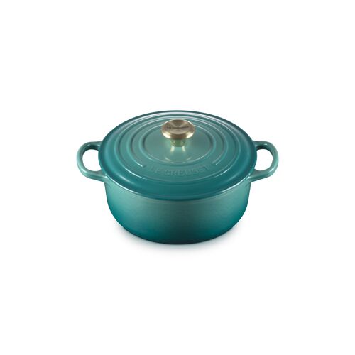 Le Creuset gietijzeren ronde braadpan 20 cm / 2.4 liter - bleu rivièra