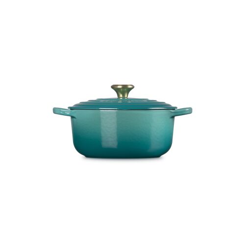 Le Creuset gietijzeren ronde braadpan 20 cm / 2.4 liter - bleu rivièra