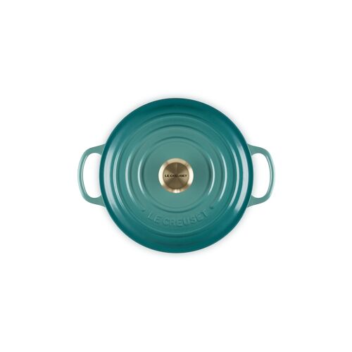 Le Creuset gietijzeren ronde braadpan 20 cm / 2.4 liter - bleu rivièra