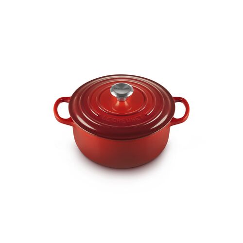 Le Creuset gietijzeren ronde braadpan 20 cm / 2.4 liter - kersenrood