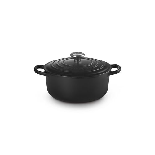 Le Creuset gietijzeren ronde braadpan 20 cm / 2.4 liter - mat zwart