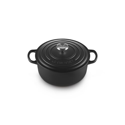 Le Creuset gietijzeren ronde braadpan 20 cm / 2.4 liter - mat zwart