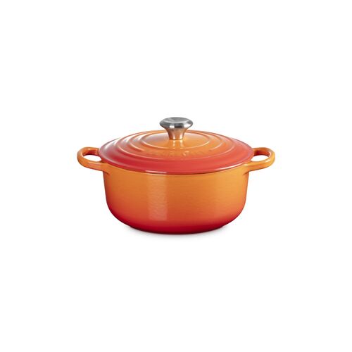 Le Creuset gietijzeren ronde braadpan 20 cm / 2.4 liter - oranjerood