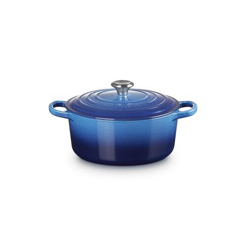 Le Creuset gietijzeren ronde braadpan 22 cm / 3.3 liter - azure