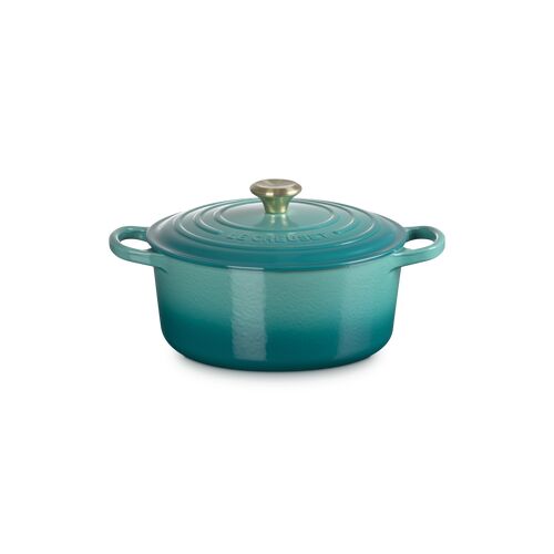 Le Creuset gietijzeren ronde braadpan 22 cm / 3.3 liter - bleu rivièra