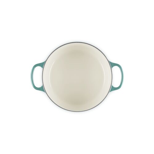 Le Creuset gietijzeren ronde braadpan 22 cm / 3.3 liter - bleu rivièra