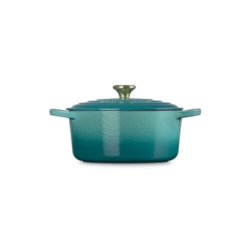 Le Creuset gietijzeren ronde braadpan 22 cm / 3.3 liter - bleu rivièra