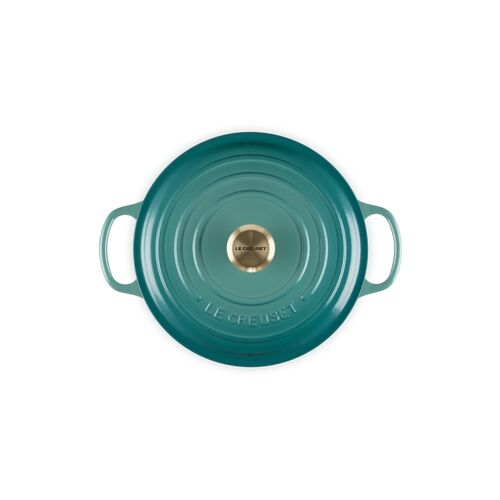 Le Creuset gietijzeren ronde braadpan 22 cm / 3.3 liter - bleu rivièra