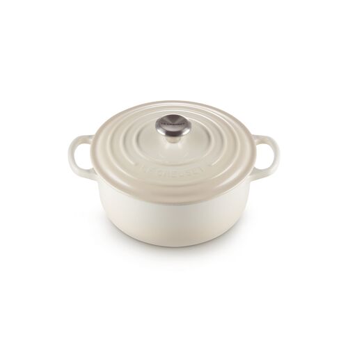 Le Creuset gietijzeren ronde braadpan 22 cm / 3.3 liter - meringue