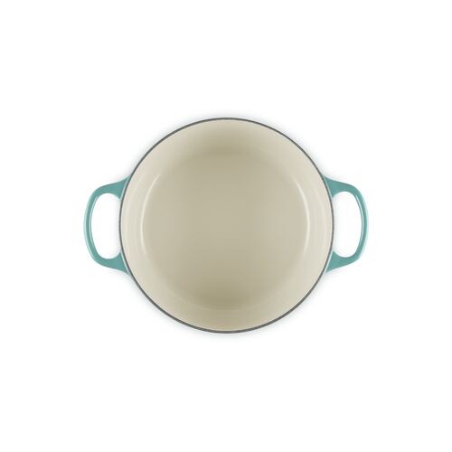 Le Creuset gietijzeren ronde braadpan 24 cm / 4.2 liter - bleu rivièra
