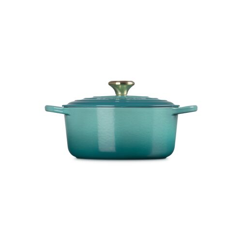 Le Creuset gietijzeren ronde braadpan 24 cm / 4.2 liter - bleu rivièra