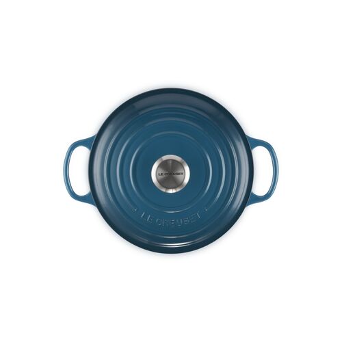 Le Creuset gietijzeren ronde braadpan 24 cm / 4.2 liter - deep teal