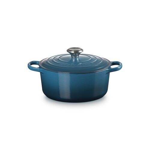 Le Creuset gietijzeren ronde braadpan 24 cm / 4.2 liter - deep teal