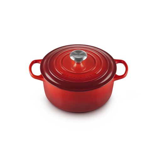 Le Creuset gietijzeren ronde braadpan 24 cm / 4.2 liter - kersenrood