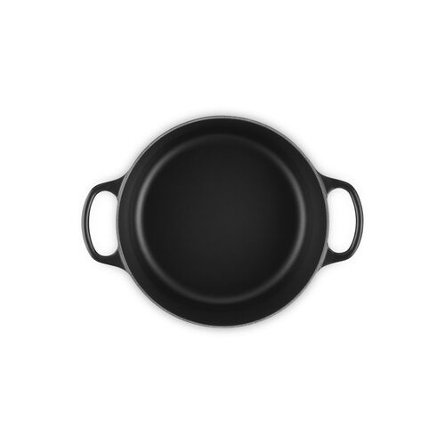 Le Creuset gietijzeren ronde braadpan 24 cm / 4.2 liter - mat zwart