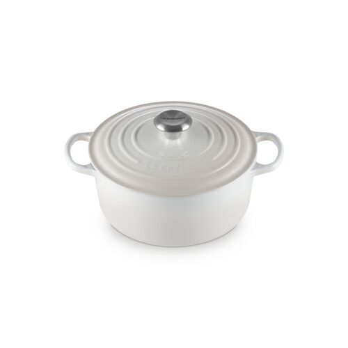 Le Creuset gietijzeren ronde braadpan 24 cm / 4.2 liter - meringue