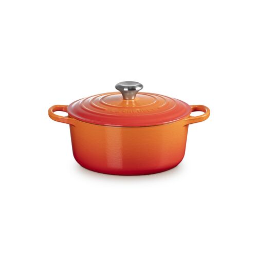 Le Creuset gietijzeren ronde braadpan 24 cm / 4.2 liter - oranjerood