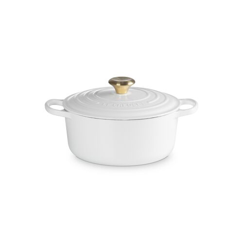 Le Creuset gietijzeren ronde braadpan 24 cm / 4.2 liter - wit