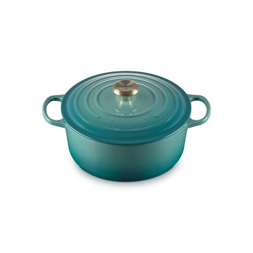 Le Creuset gietijzeren ronde braadpan 26 cm / 5.3 liter - bleu rivièra