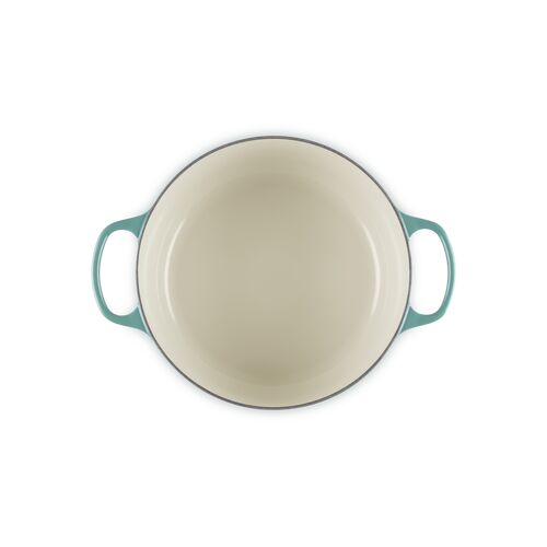 Le Creuset gietijzeren ronde braadpan 26 cm / 5.3 liter - bleu rivièra