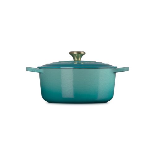Le Creuset gietijzeren ronde braadpan 26 cm / 5.3 liter - bleu rivièra