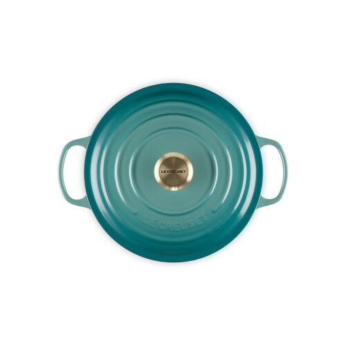 Le Creuset gietijzeren ronde braadpan 26 cm / 5.3 liter - bleu rivièra