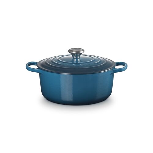 Le Creuset gietijzeren ronde braadpan 26 cm / 5.3 liter - deep teal