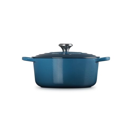 Le Creuset gietijzeren ronde braadpan 26 cm / 5.3 liter - deep teal