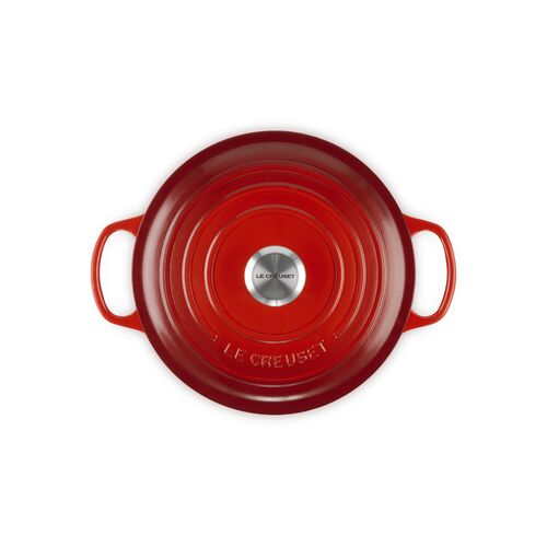 Le Creuset gietijzeren ronde braadpan 26 cm / 5.3 liter - kersenrood