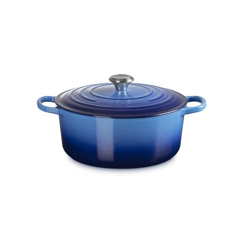 Le Creuset gietijzeren ronde braadpan 28 cm / 6.7 liter - azure