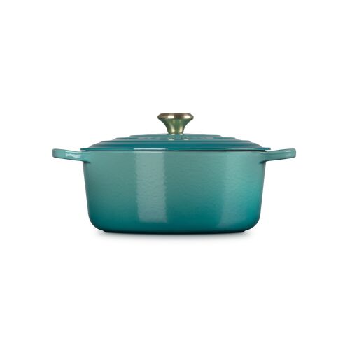 Le Creuset gietijzeren ronde braadpan 28 cm / 6.7 liter - bleu rivièra