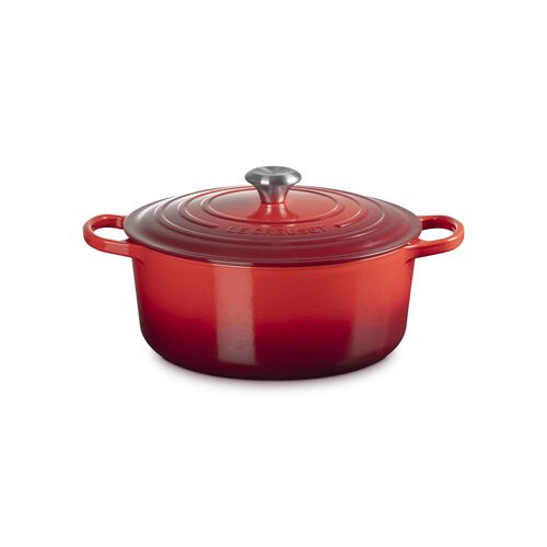 Le Creuset gietijzeren ronde braadpan 28 cm / 6.7 liter - kersenrood