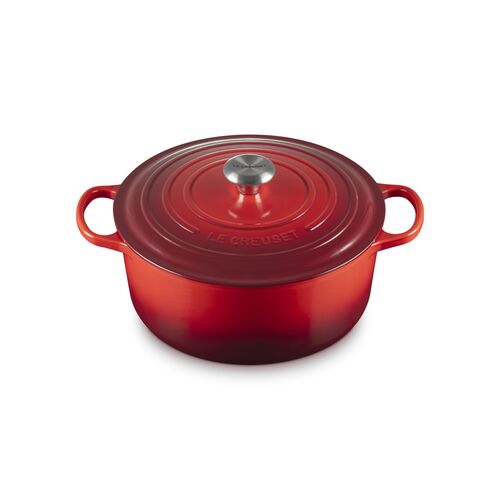 Le Creuset gietijzeren ronde braadpan 28 cm / 6.7 liter - kersenrood