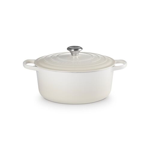 Le Creuset gietijzeren ronde braadpan 28 cm / 6.7 liter - meringue