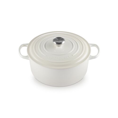 Le Creuset gietijzeren ronde braadpan 28 cm / 6.7 liter - meringue