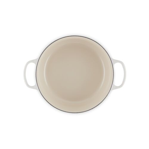 Le Creuset gietijzeren ronde braadpan 28 cm / 6.7 liter - meringue