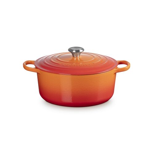 Le Creuset gietijzeren ronde braadpan 28 cm / 6.7 liter - oranjerood