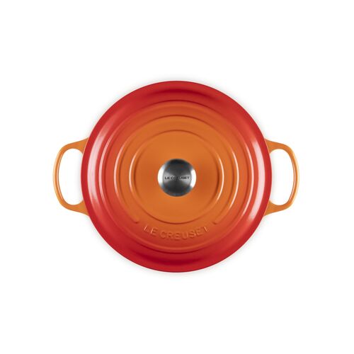 Le Creuset gietijzeren ronde braadpan 28 cm / 6.7 liter - oranjerood