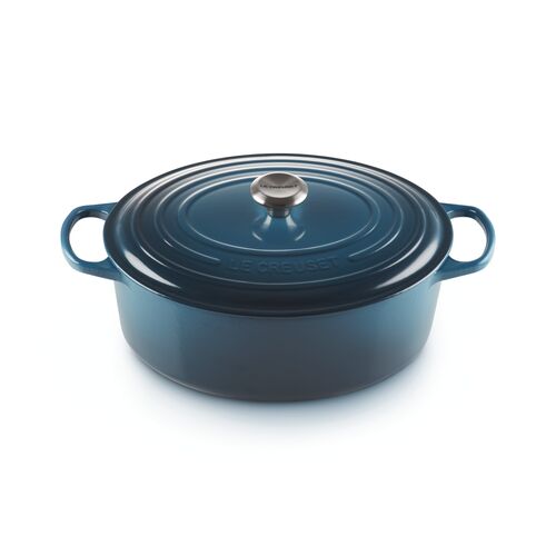 e Creuset gietijzeren ovale braadpan - 33 cm / 7.5 liter - deep teal